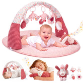 OCFOAAE Baby Play Gym pink tummy-time setup enhances early engagement