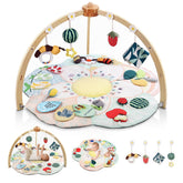 OCFOAAE baby play gym with stable wooden frame for tummy time