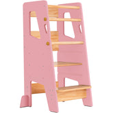 OCODILE toddler standing tower pink enables adjustable height for growing children.