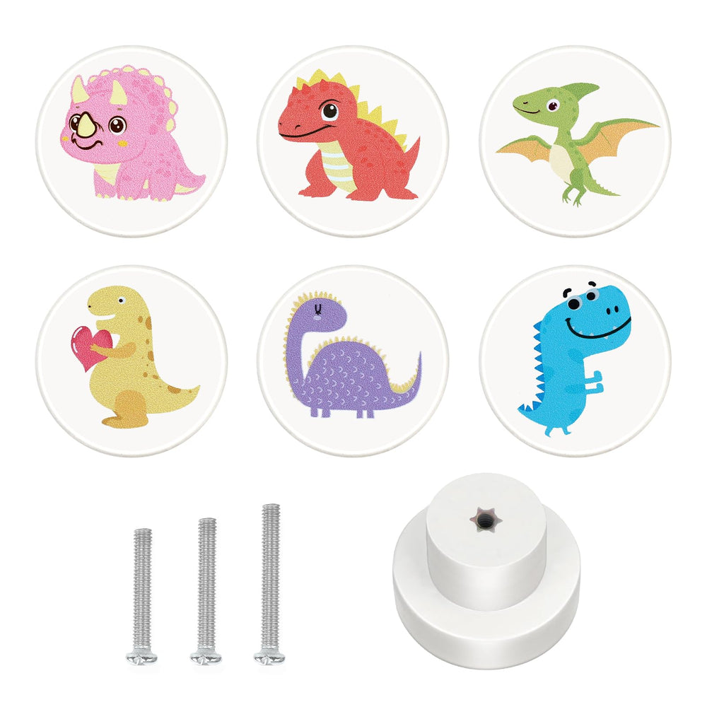 OctinPris dinosaur knob pattern closeup for playful nursery decor and imagination.