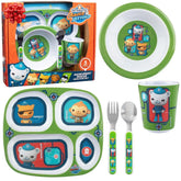 Octonauts mealtime divided plate in green rainforest keeps foods separated for easy kid meals.