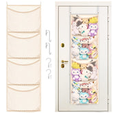Ofiray-home over-door stuffed animal storage with four pockets for easy toy access.