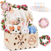 OFUSUY wooden baby shower crate rabbit design showcases decorative storage for nursery essentials.
