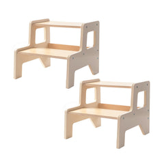 OgiOgi toddler step stool two-step honey beige boosts bathroom reach safely.