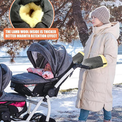 Ohaan-yy universal-size pram mitts fit most strollers for cold days
