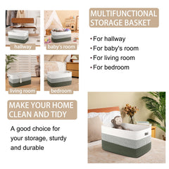 OIAHOMY foldable blanket basket demonstrated in a nursery setting.