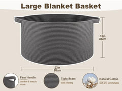 OIAHOMY 105L blanket basket open top highlights easy access to blankets and pillows.