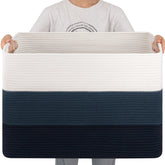 OIAHOMY 108L blanket basket front view keeps blankets organized