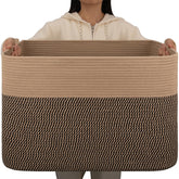 OIAHOMY 108L blanket basket with large opening for easy access and storage.
