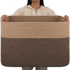 OIAHOMY 108L blanket basket with large opening for easy access and storage.