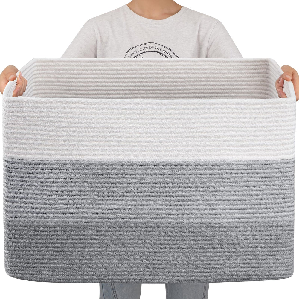 OIAHOMY 108L rectangle blanket basket for organized living spaces.