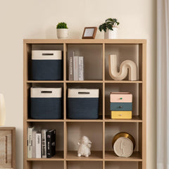 OIAHOMY 3-pack woven baskets handles, convenient for toy storage.