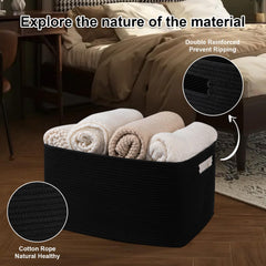 OIAHOMY 75L blanket basket in living room organizing throws neatly