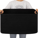 OIAHOMY 75L blanket basket side view showing sturdy construction for toy storage
