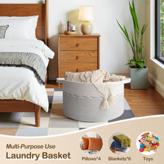 OIAHOMY 90L basket close-up weave showing durable cotton rope construction