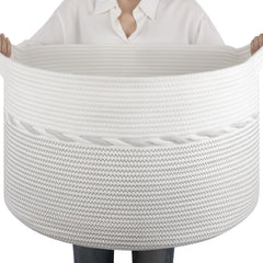 OIAHOMY 90L blanket basket in living room keeps blankets organized and accessible