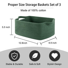 OIAHOMY woven basket with handles shows reinforced stitching for easy carrying.