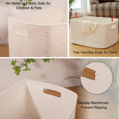 OIAHOMY blanket basket filled with pillows demonstrating capacity