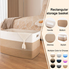 OIAHOMY blanket basket folded for compact storage when not in use