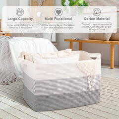 OIAHOMY gradient grey basket side view showing reinforced handles for lifting