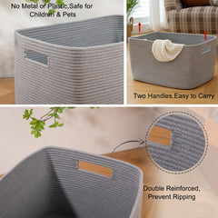 OIAHOMY large blanket storage basket folded flat for space-saving transport