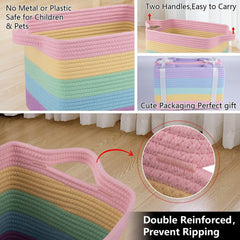 OIAHOMY basket with built-in braided handles enables easy transport.