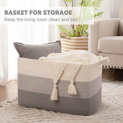 OIAHOMY cotton rope material close-up shows soft, odor-free fabric safe for kids.