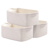 OIAHOMY Cotton Rope Storage Basket front view for easy organization