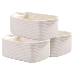 OIAHOMY Cotton Rope Storage Basket front view for easy organization