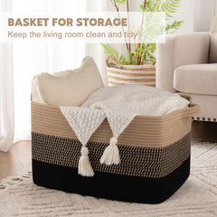 OIAHOMY toy-bin basket with soft edges keeps kids safe and organized