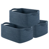 OIAHOMY cotton rope woven basket with handles for nursery storage.