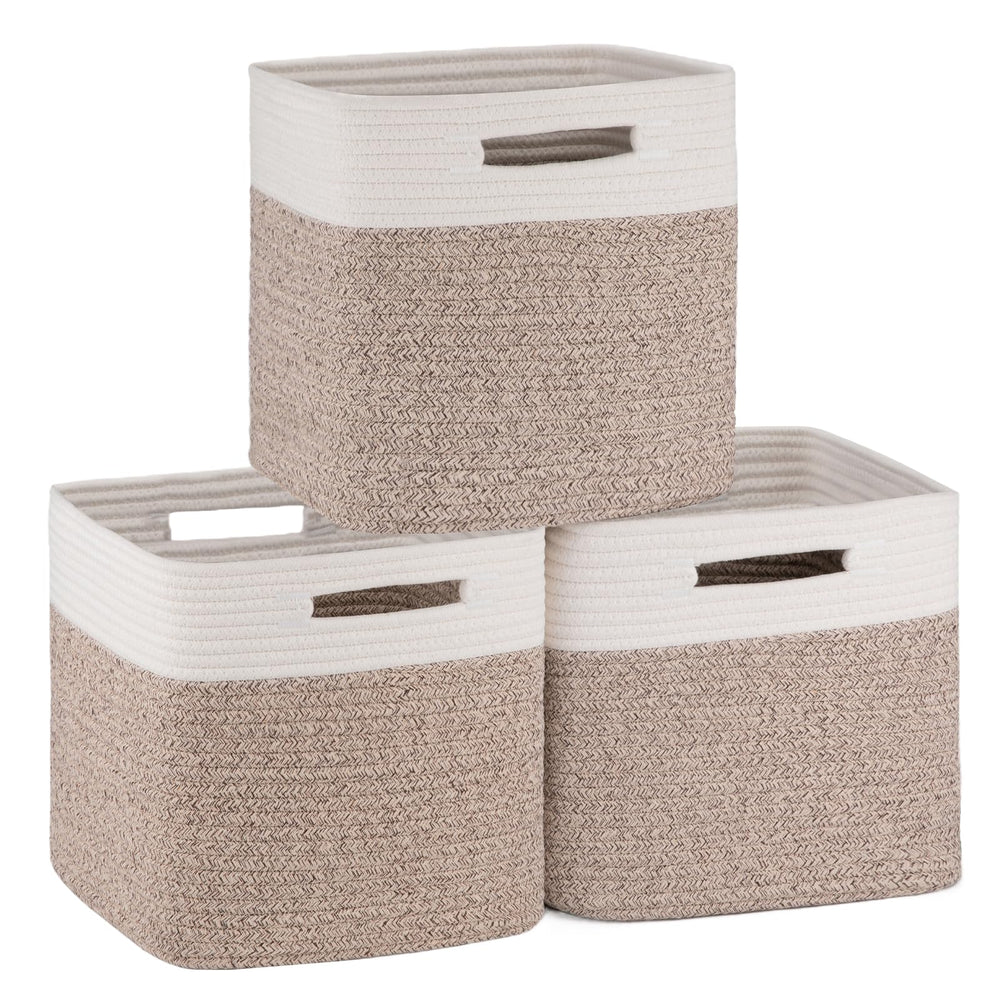 OIAHOMY cube storage basket close-up showing reinforced handles for easy transport.