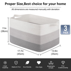 OIAHOMY basket features double reinforced handles for durable carrying