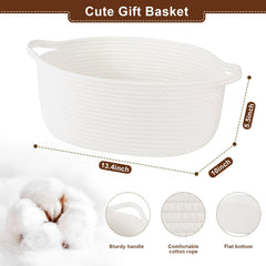 OIAHOMY cotton-woven basket displays lightweight, durable construction and baby- and pet-friendly material.