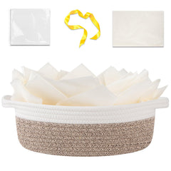 OIAHOMY gift basket with handle, sturdy cotton rope for easy transport.
