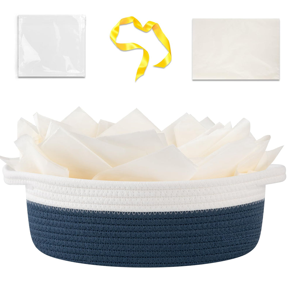 OIAHOMY gift basket empty with handle shows durable 12x8x5 frame for home storage.