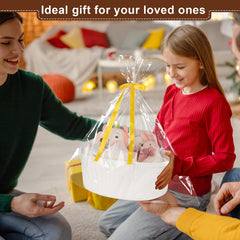 OIAHOMY gift basket with tissue paper demonstrates festive wrap and item protection.