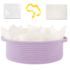OIAHOMY gift basket with handle Lilac full view, portable nursery organizer