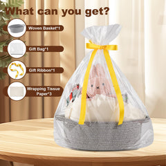 OIAHOMY gift basket with woven texture in grey for durability and style