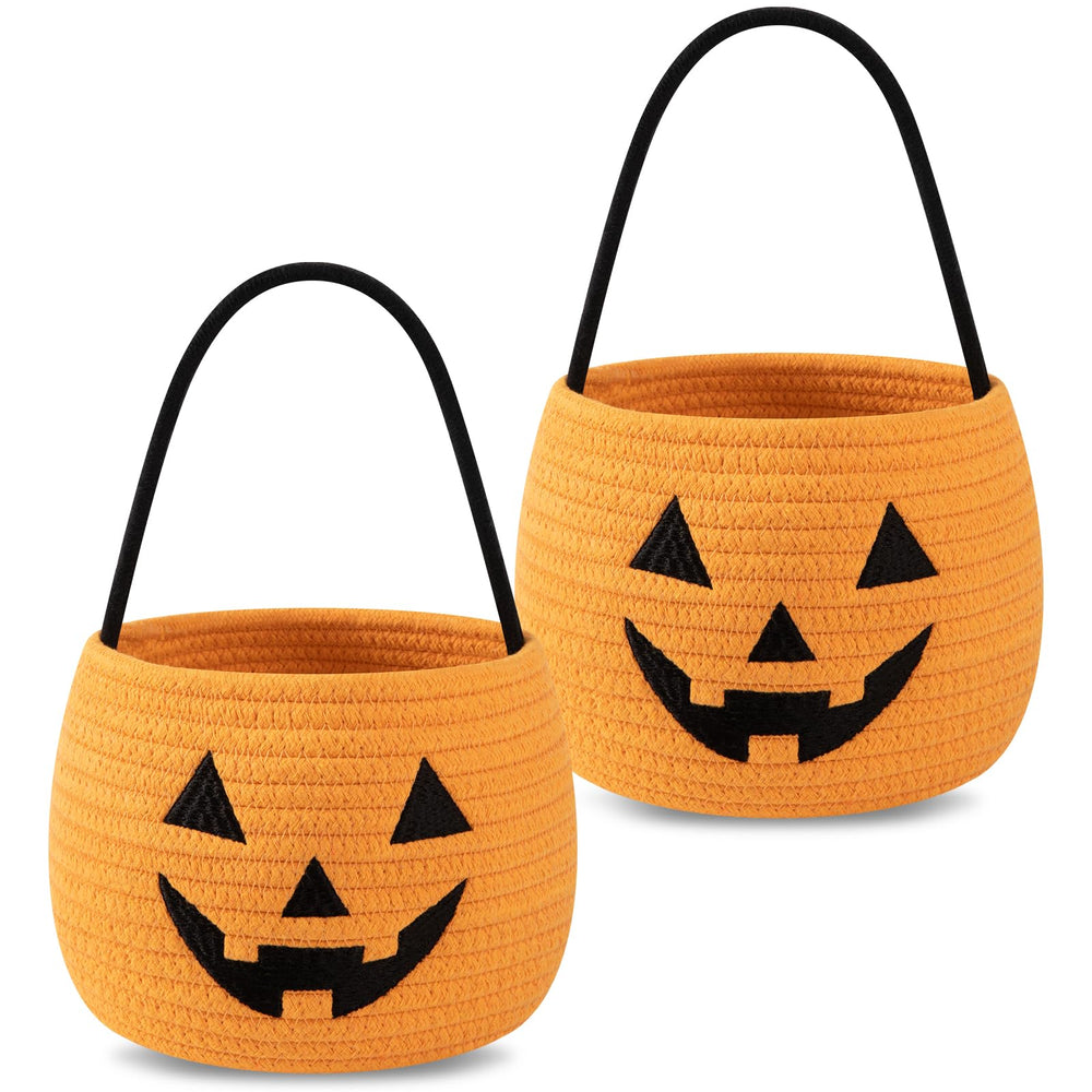 OIAHOMY Halloween bucket pair front view for trick-or-treat fun