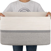OIAHOMY large blanket basket rectangle 22x17x12 stores blankets neatly