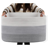 OIAHOMY large blanket basket rectangle shape keeps blankets organized.
