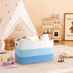 OIAHOMY blanket basket with handles for easy transport