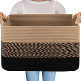 OIAHOMY large storage basket cotton rope weave for durable blanket storage