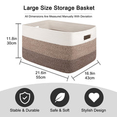 OIAHOMY living room storage basket filled with blankets for cozy decor