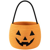 OIAHOMY pumpkin basket front view for festive trick-or-treat candy collection