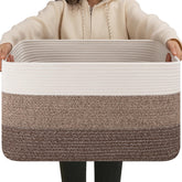 OIAHOMY rectangle blanket basket shape showing sturdy construction and size