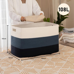 OIAHOMY rectangle woven basket for living room storage keeps cushions organized