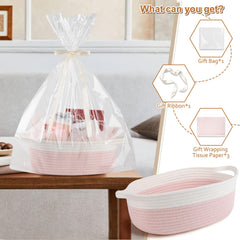 OIAHOMY small woven basket showing sturdy stitching for durable storage