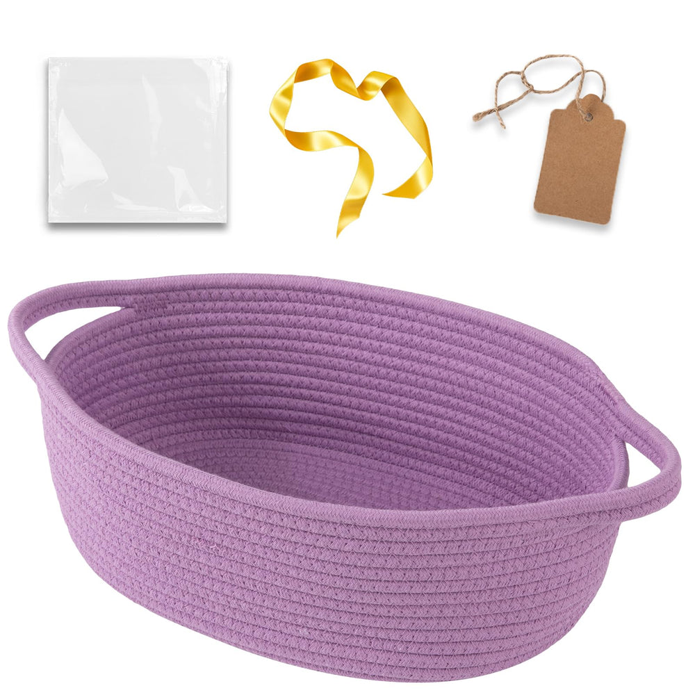 OIAHOMY small woven basket with gift bag and ribbon, ideal for ready-to-gift occasions.